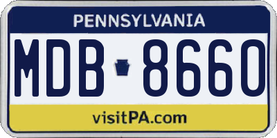 PA license plate MDB8660
