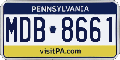 PA license plate MDB8661