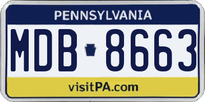 PA license plate MDB8663