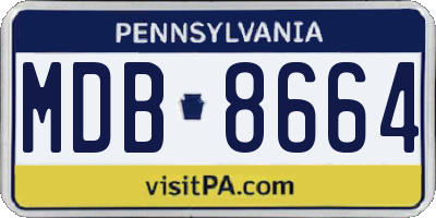PA license plate MDB8664