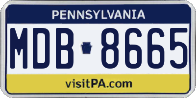 PA license plate MDB8665