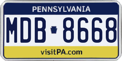 PA license plate MDB8668