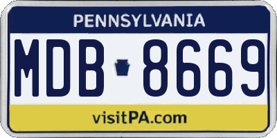 PA license plate MDB8669