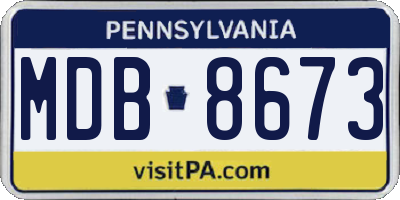 PA license plate MDB8673