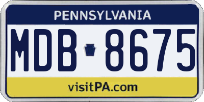 PA license plate MDB8675