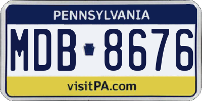 PA license plate MDB8676