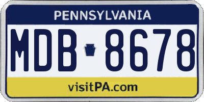 PA license plate MDB8678
