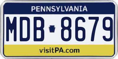 PA license plate MDB8679