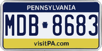 PA license plate MDB8683