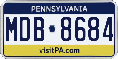 PA license plate MDB8684