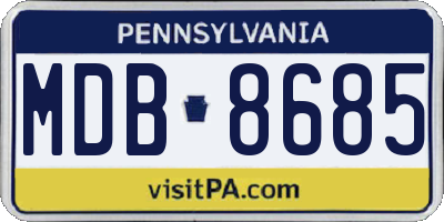 PA license plate MDB8685