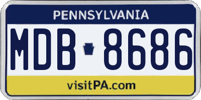 PA license plate MDB8686
