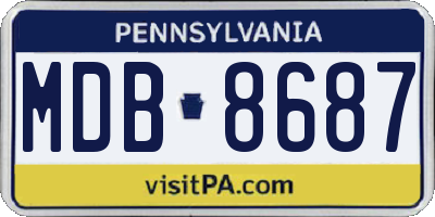 PA license plate MDB8687