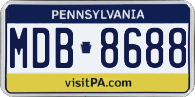 PA license plate MDB8688