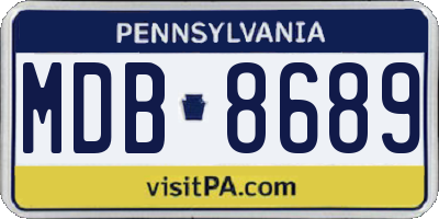 PA license plate MDB8689