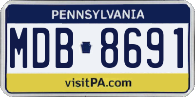 PA license plate MDB8691