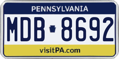PA license plate MDB8692