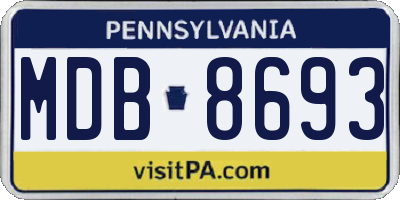 PA license plate MDB8693