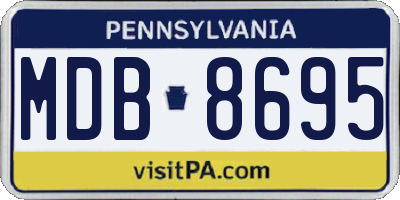 PA license plate MDB8695