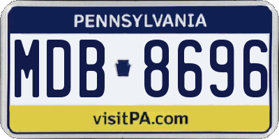 PA license plate MDB8696