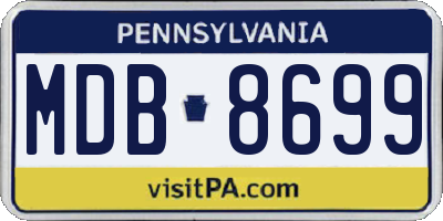 PA license plate MDB8699