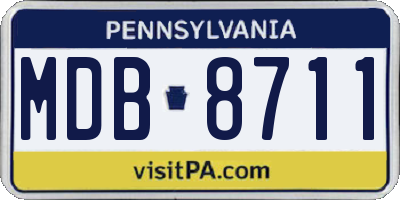 PA license plate MDB8711