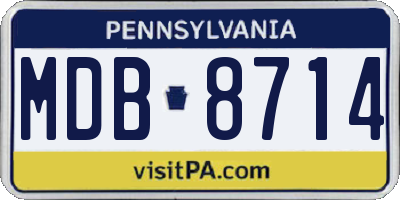 PA license plate MDB8714