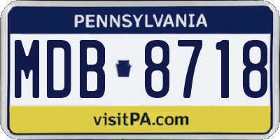 PA license plate MDB8718