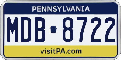 PA license plate MDB8722