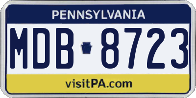 PA license plate MDB8723