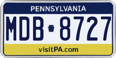 PA license plate MDB8727