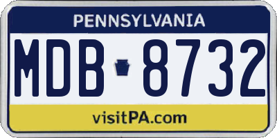 PA license plate MDB8732
