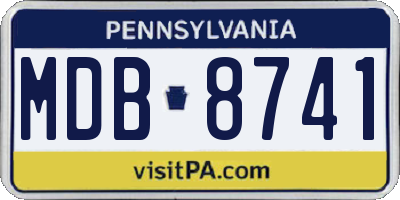 PA license plate MDB8741