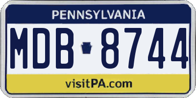PA license plate MDB8744
