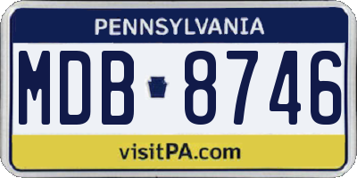 PA license plate MDB8746