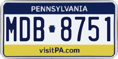 PA license plate MDB8751