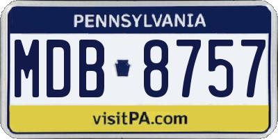 PA license plate MDB8757