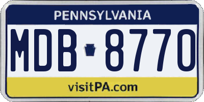 PA license plate MDB8770