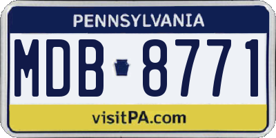 PA license plate MDB8771