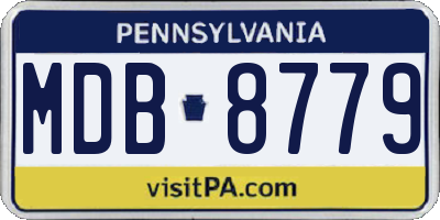 PA license plate MDB8779