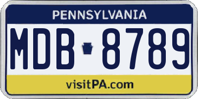PA license plate MDB8789