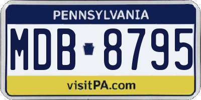 PA license plate MDB8795