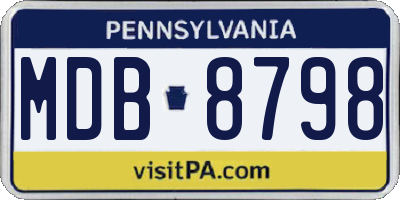 PA license plate MDB8798