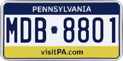 PA license plate MDB8801