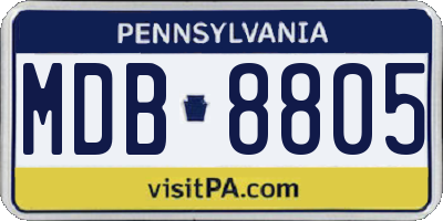 PA license plate MDB8805