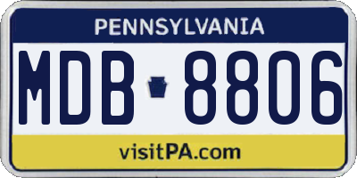PA license plate MDB8806