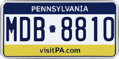 PA license plate MDB8810