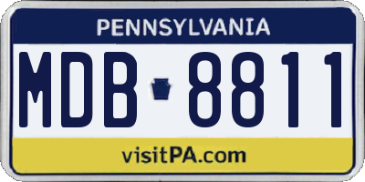 PA license plate MDB8811