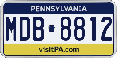 PA license plate MDB8812