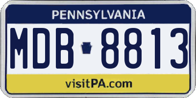 PA license plate MDB8813
